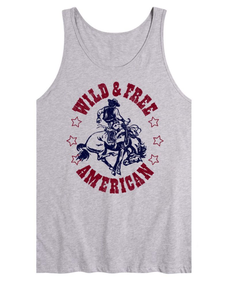 Men's Wild And Free American Sleeveless Graphic Tank Top