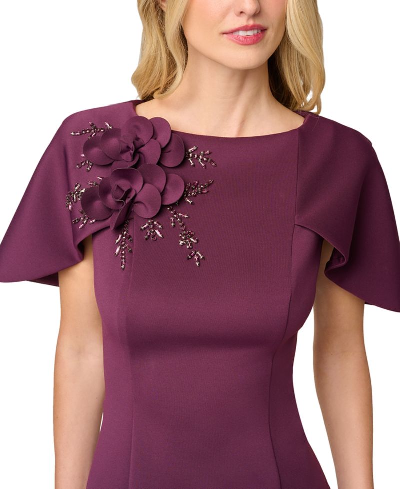 Petite Scuba Sheath Boat Neck Dress