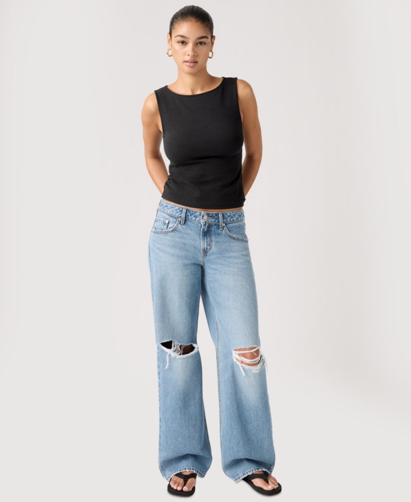 Premium Women's Low Loose Straight-Leg Jeans