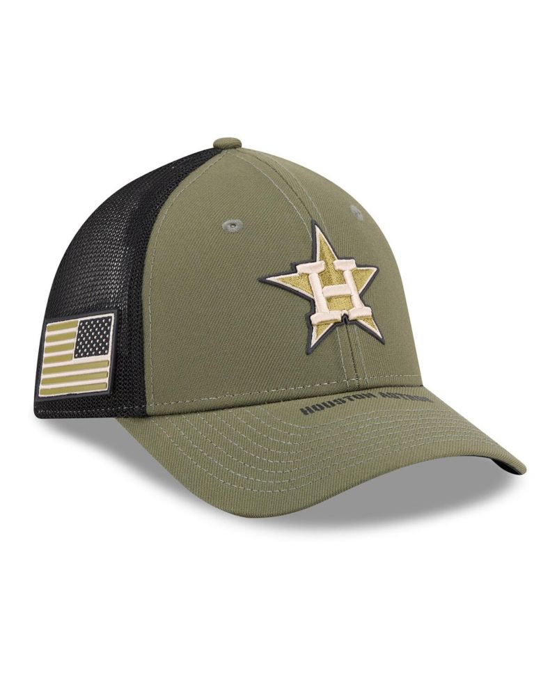 Men's Olive Houston Astros 2026 Armed Forces Day 39THIRTY M-Crown Flex Hat