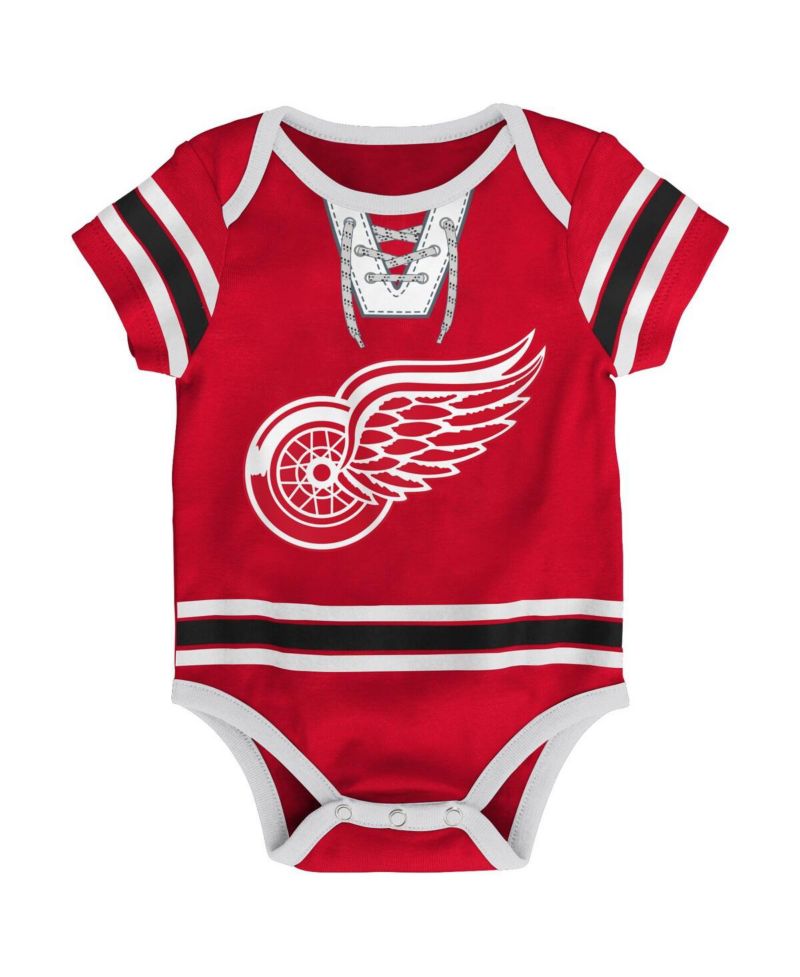 Baby Boys and Girls Red Detroit Red Wings Hockey Jersey Bodysuit
