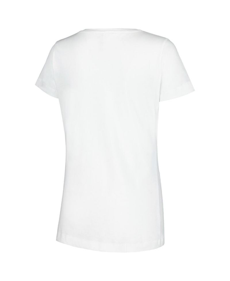 Women's White Lilo and Stitch Beach Duo Scoop Neck T-Shirt