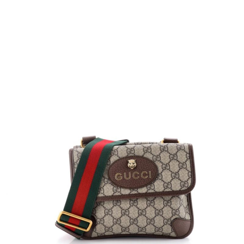Small Neo Vintage Flap Messenger GG Coated Canvas