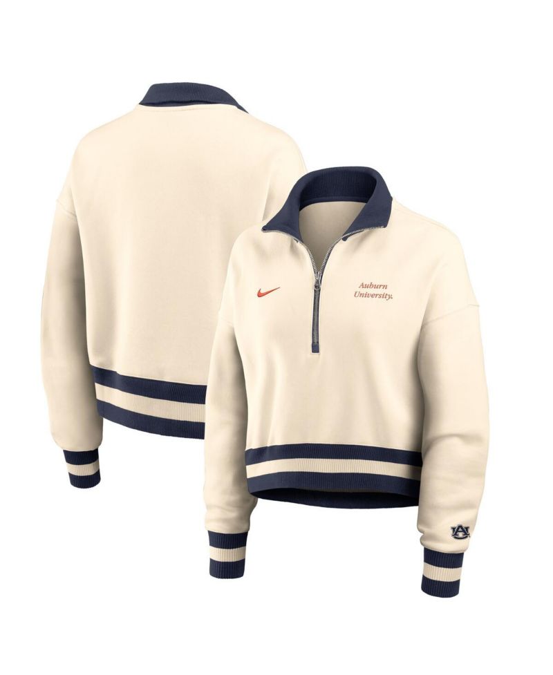 Women's Tan Auburn Tigers Legacy Half-Zip Sweatshirt