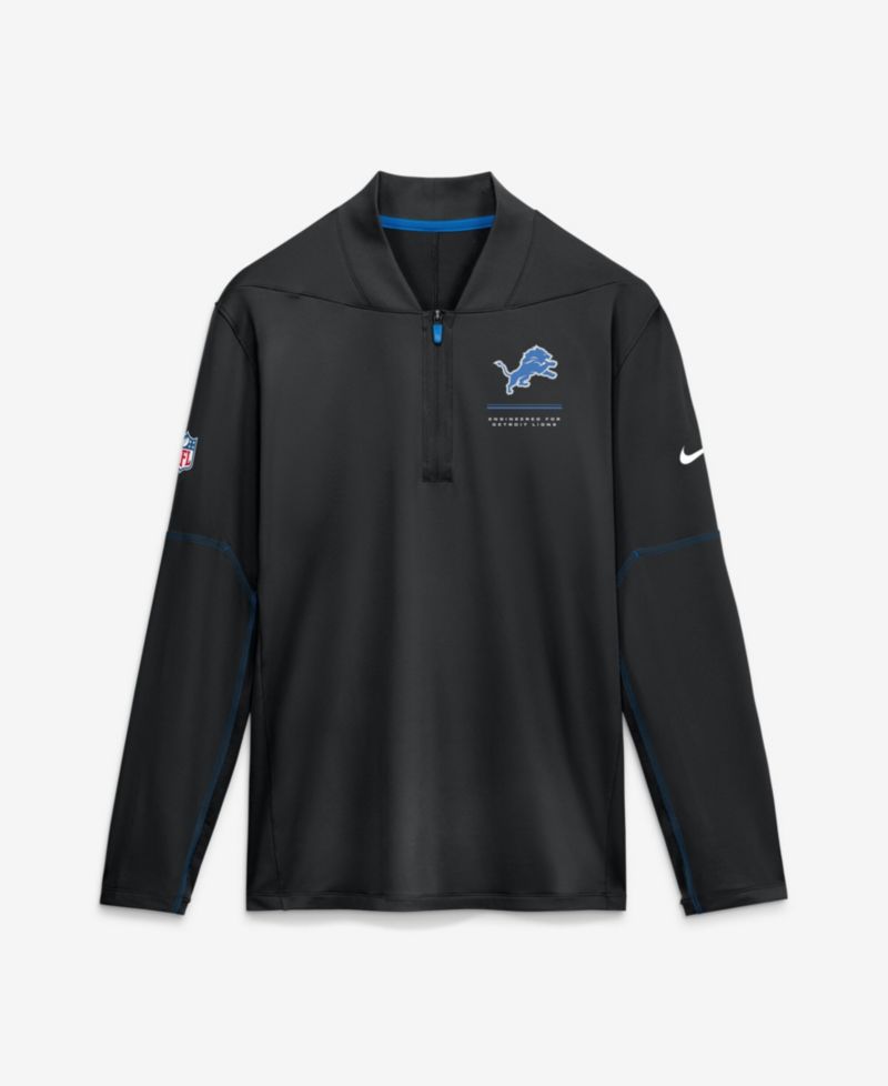Men's Detroit Lions Sideline Half-Zip Midweight Pullover Sweatshirt