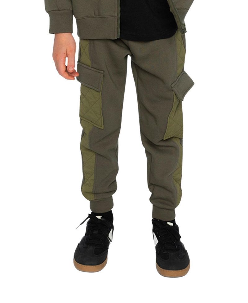Little and Big Boy 6 - 12 Fleece Bi-Material Sweatpants with Pockets