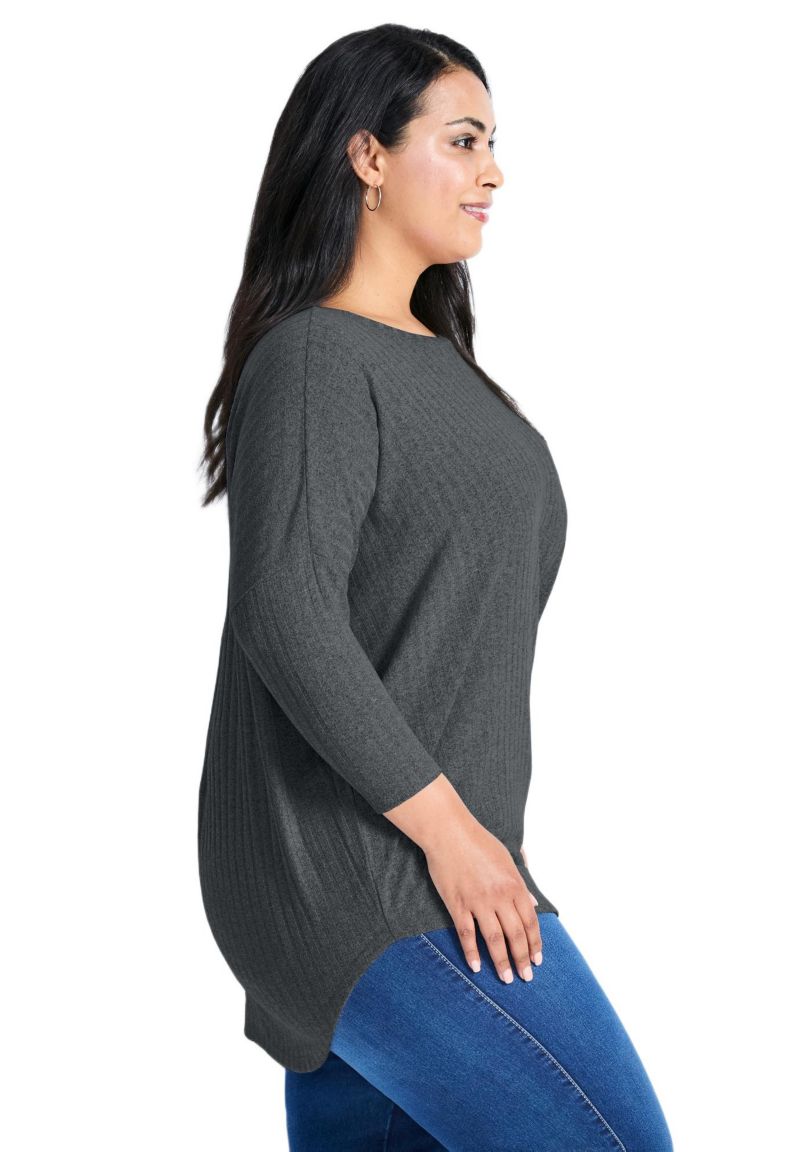 Women's Plus Size Kym Rib Hacci Tunic