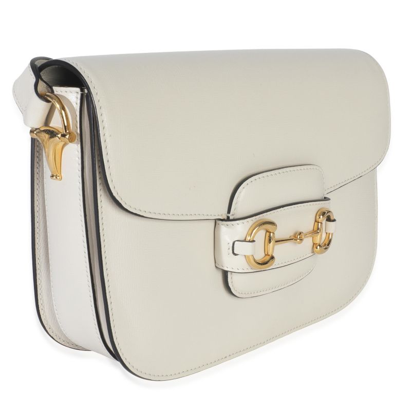 Mystic White Azalea Calfskin Horsebit Small 1955 Shoulder Bag