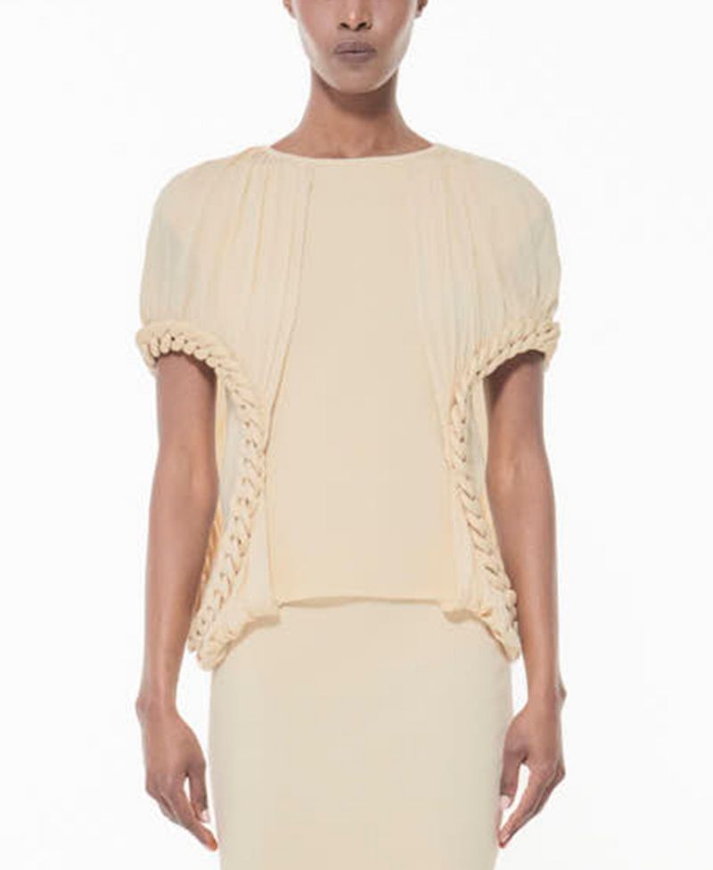 Women's Fitted Knit Chain-Detail Top