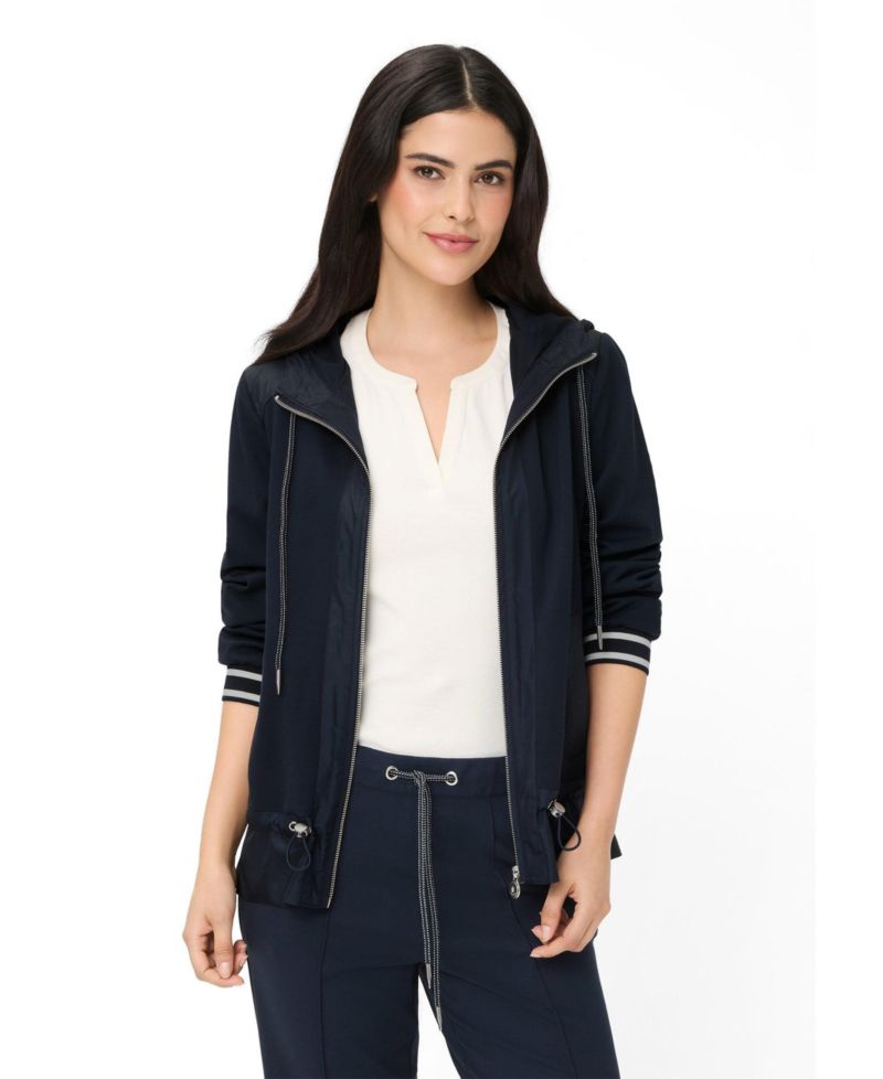 Women's Mixed Media Hooded Jacket