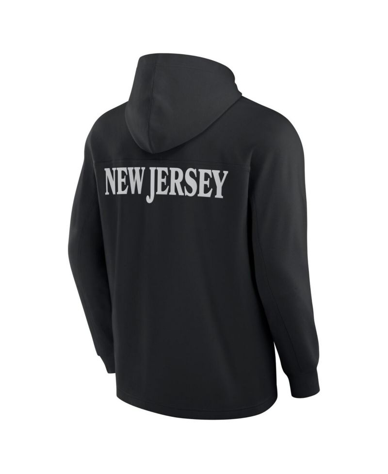 Men's Black New Jersey Devils Elements Blaze Tri-Blend Long Sleeve Hoodie T-Shirt