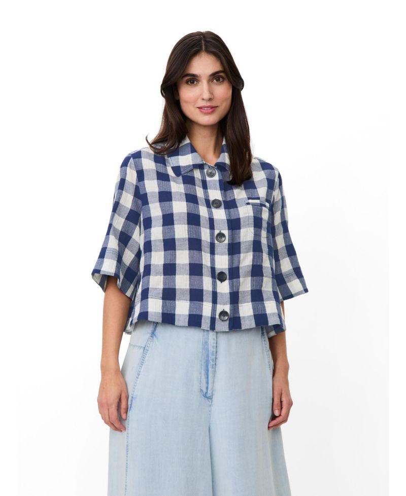 Women's Maisariel Short-Sleeve Gingham Boxy Shirt