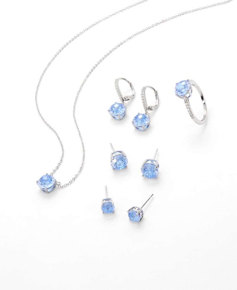 Sterling Silver Starlight Cubic Zirconia Leverback Earrings