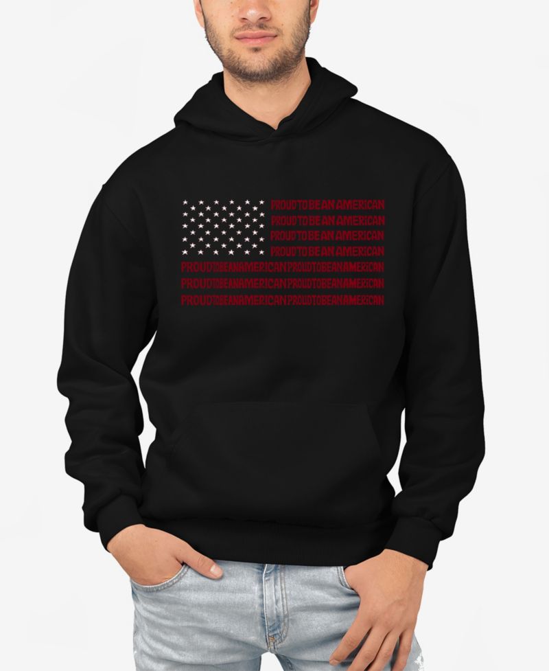 Proud To Be An American - Men's Word Art Hooded Sweatshirt