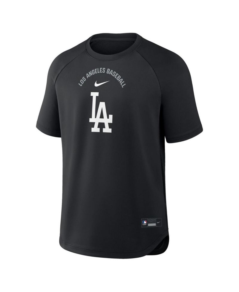 Men's Black Los Angeles Dodgers Authentic Collection Batting Practice Pre-Game Raglan Dri-FIT T-Shirt
