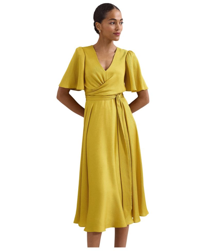 Women's Abbie Wrap V-Neck Midi Dress