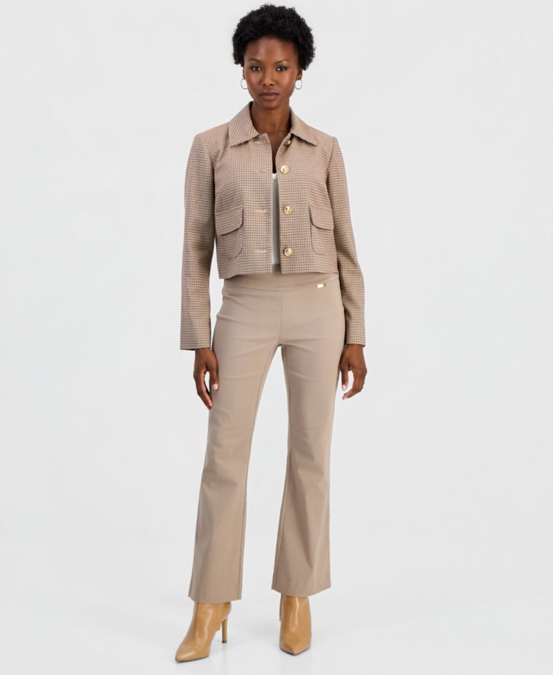 Petite Plaid Cropped Jacket