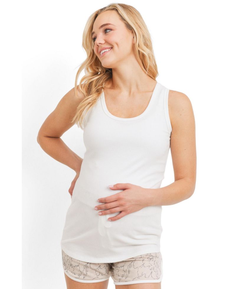 Maternity Ribbed Scoop Neck Tank Top