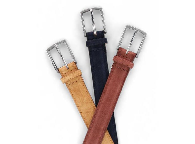 Men's Armando Italian Suede 35mm Feathered Edge Belt