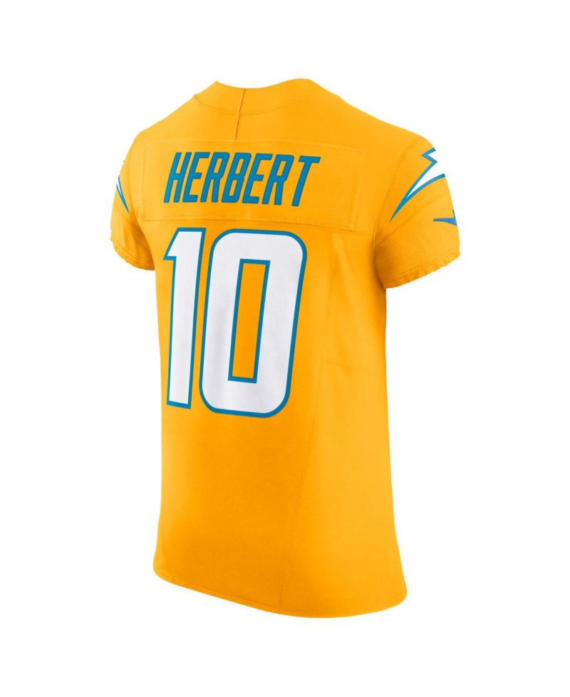 Men's Justin Herbert Gold Los Angeles Chargers Alternate Charger Power Vapor F.U.S.E. Elite Jersey