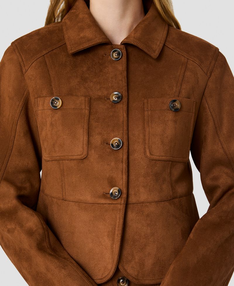 Women's Collared Button-Front Tailored Jacket