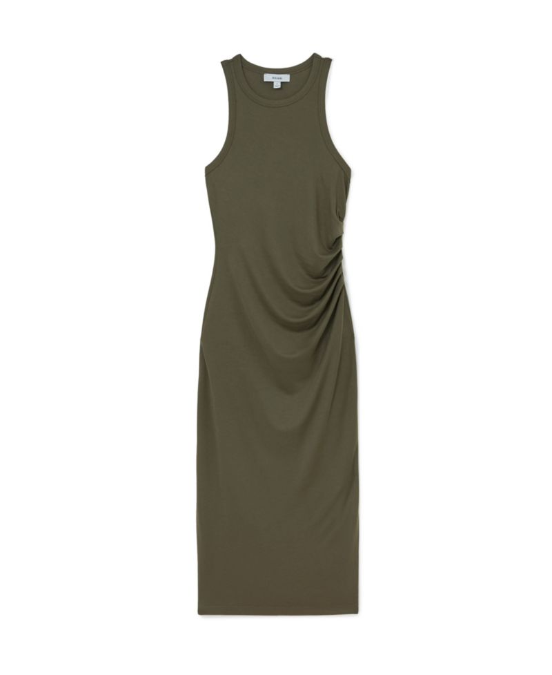 Women's Jersey Ruched Racer Midi Dress