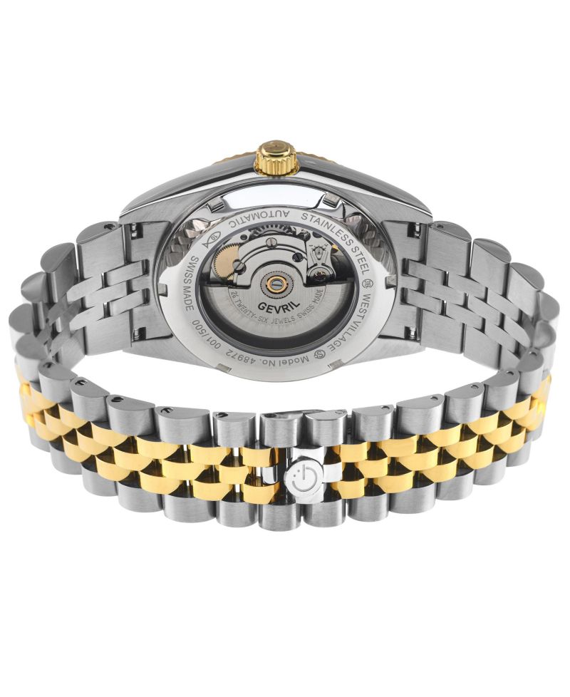 Men's West Village Swiss Automatic Two toned SS IPYG Bracelet Watch