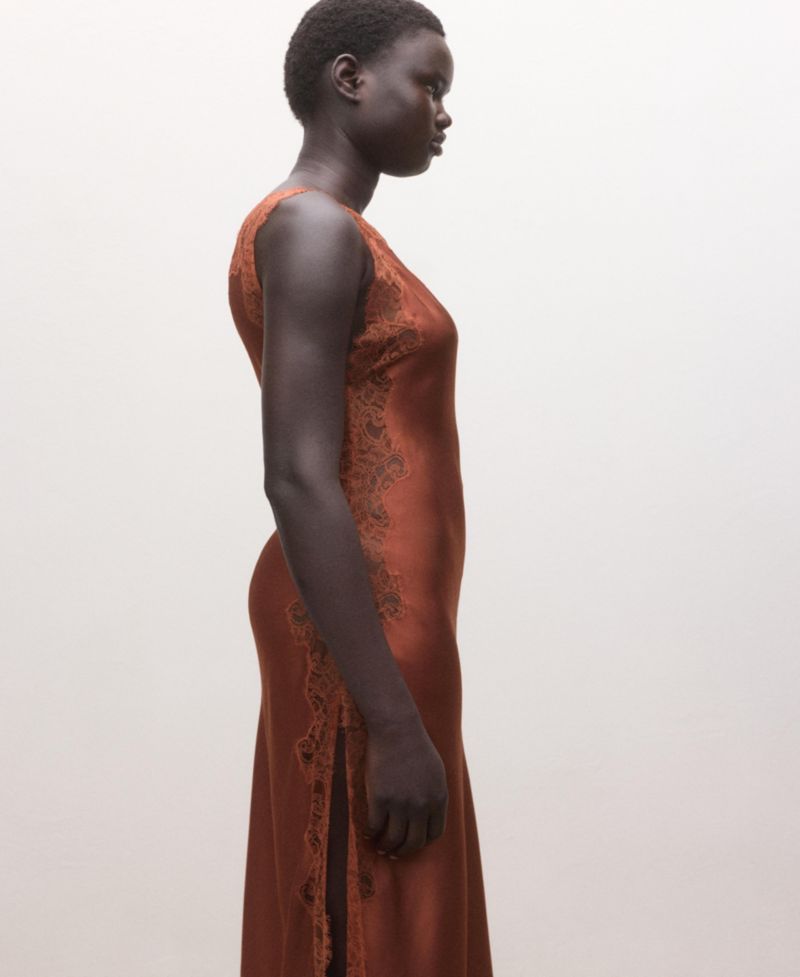 Women's Selection Asymmetrical Satin Lace Dress