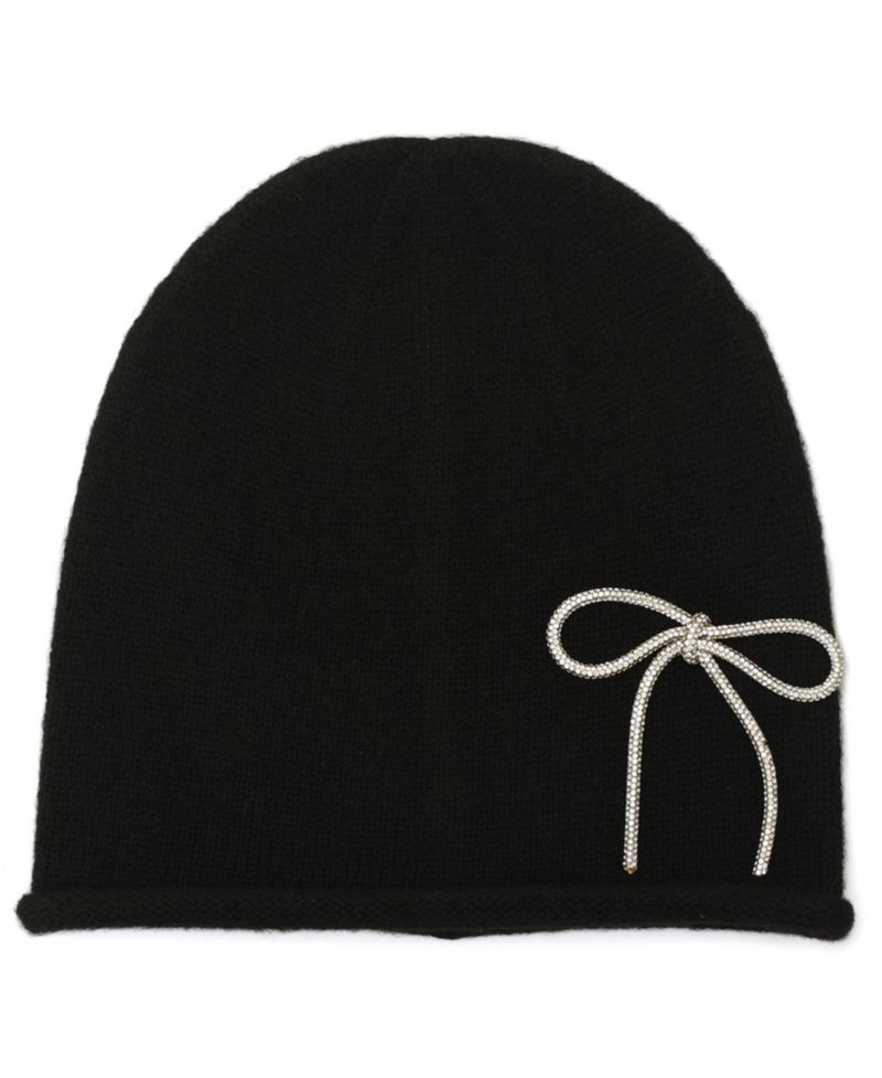 Women's Embellished Bow Knit Beanie