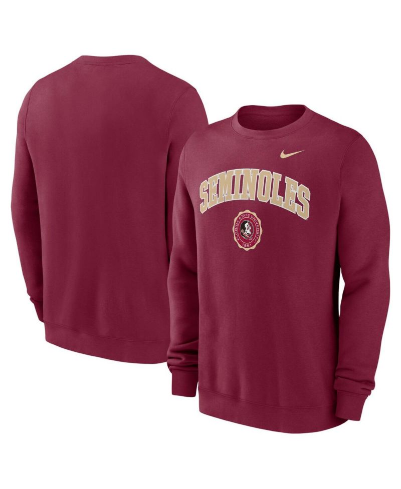 Men's Garnet Florida State Seminoles Arched Seal Pullover Sweatshirt