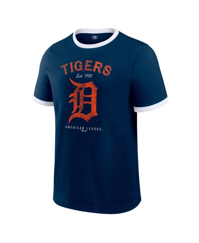 Men's Navy Detroit Tigers Washed Ringer T-Shirt