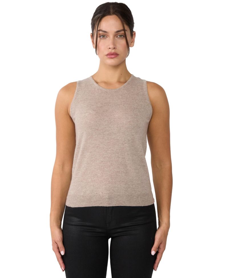 Women's 100% Cashmere Tank Tops Sleeveless Crewneck Sweater Vest