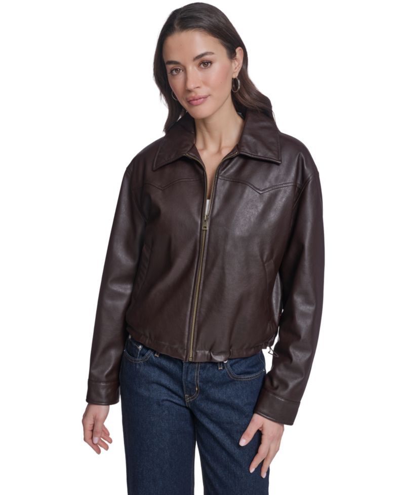 Women's Western Yoke Bubble Hem Bomber Jacket