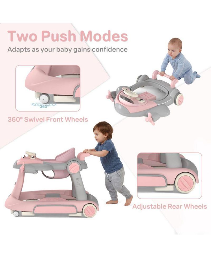Convertible Baby Activity Walker with Adjustable Height, Foldable Design and Interactive Play Features