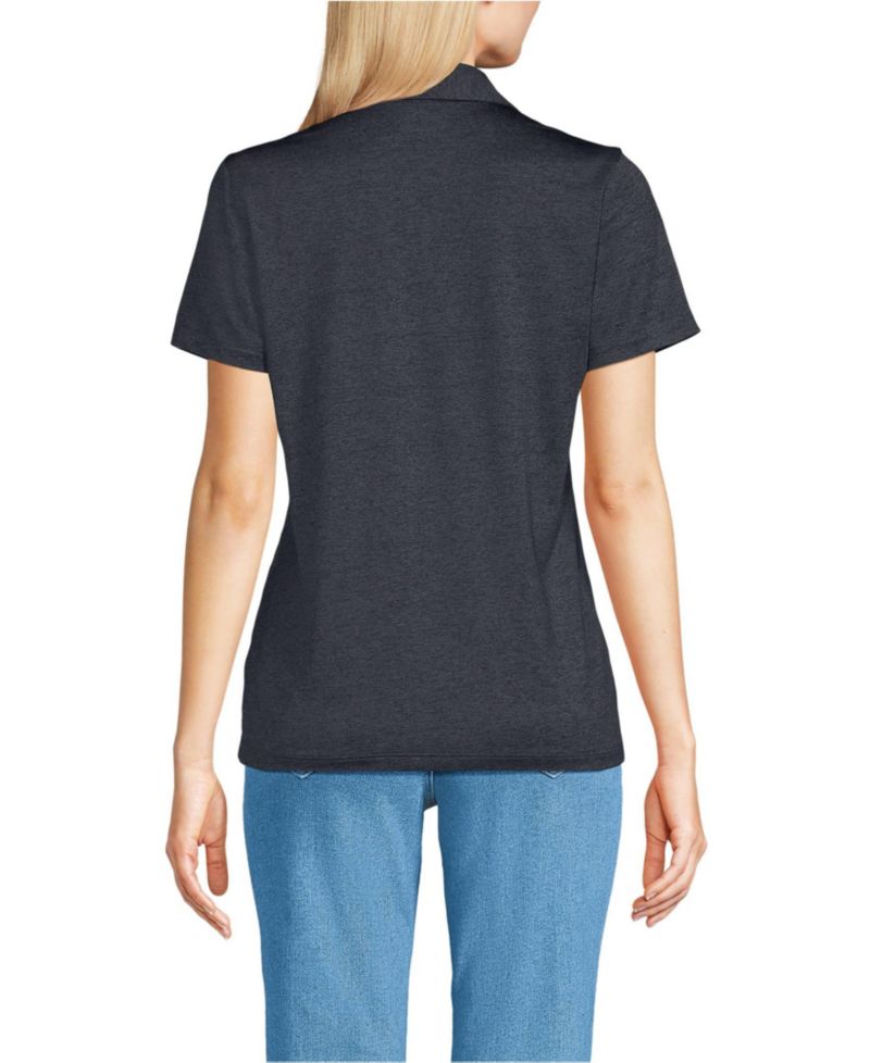 Women's Rapid Dry Short Sleeve Space Dye Sport Neck Polo Shirt