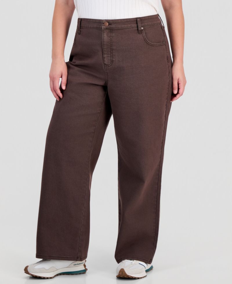 Petite High-Rise Wide-Leg Colored Jeans