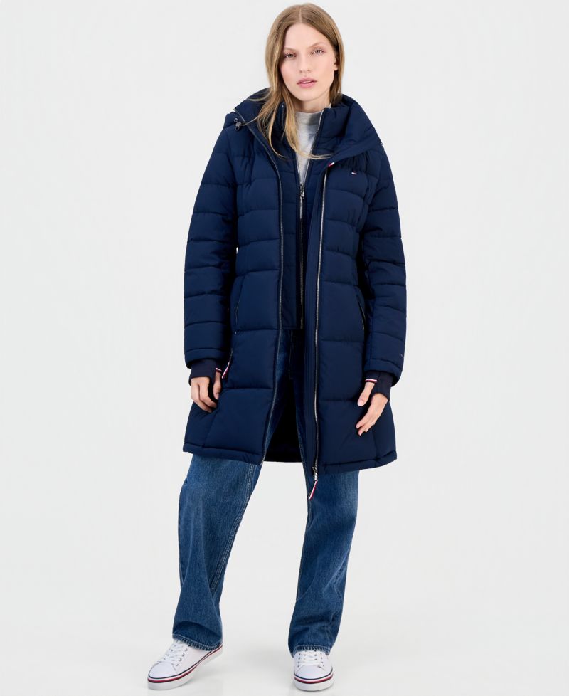 Women's Hooded Puffer Bibbed Coat