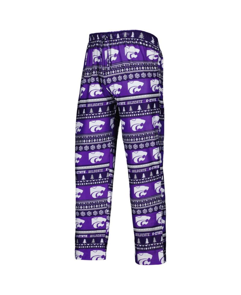 Men's Purple Kansas State Wildcats Swivel Long Sleeve T-shirt and Pants Sleep Set