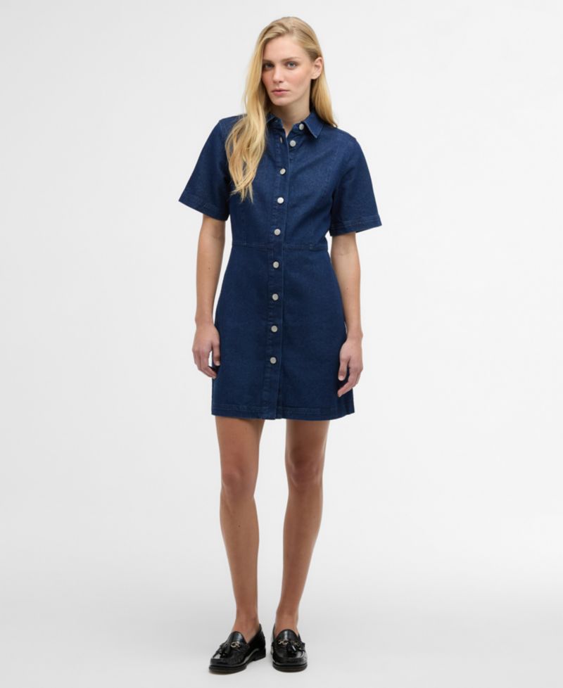 Women's Maia Pointed-Collar Mini Denim Dress