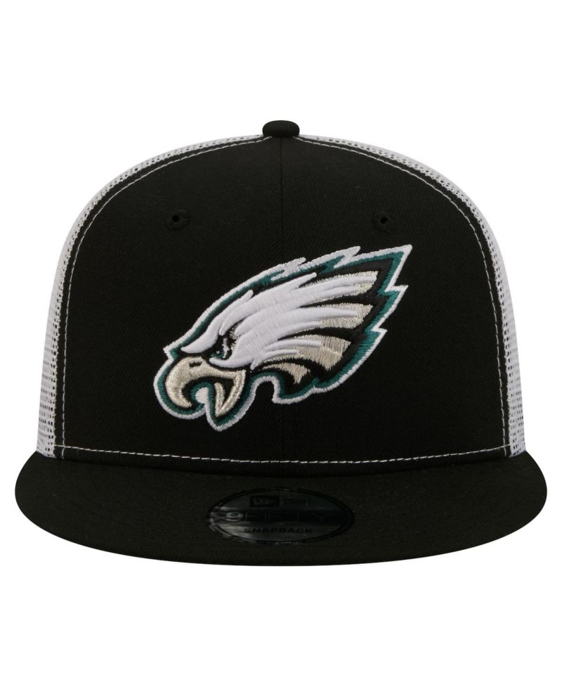 Men's Black Philadelphia Eagles Core Team 9FIFTY Trucker Snapback Hat