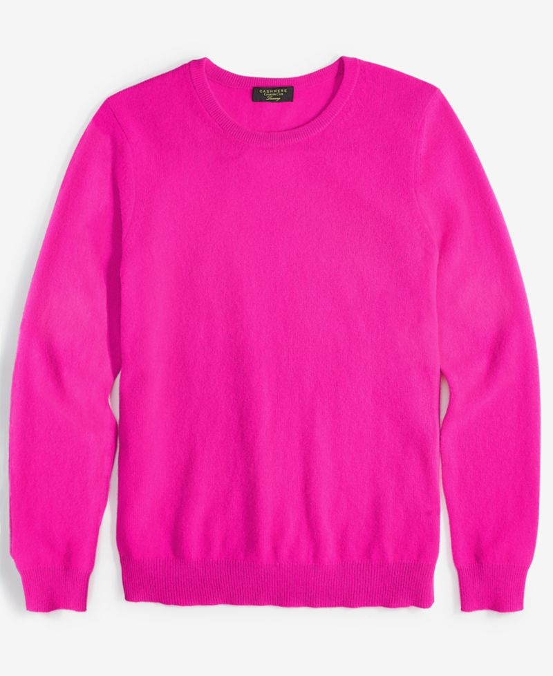 100% Cashmere Women's Petite Long-Sleeve Crewneck Sweater