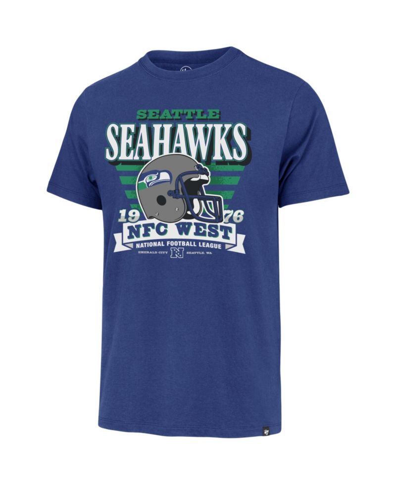 Men's Royal Seattle Seahawks Stripe Splash Franklin Throwback T-Shirt