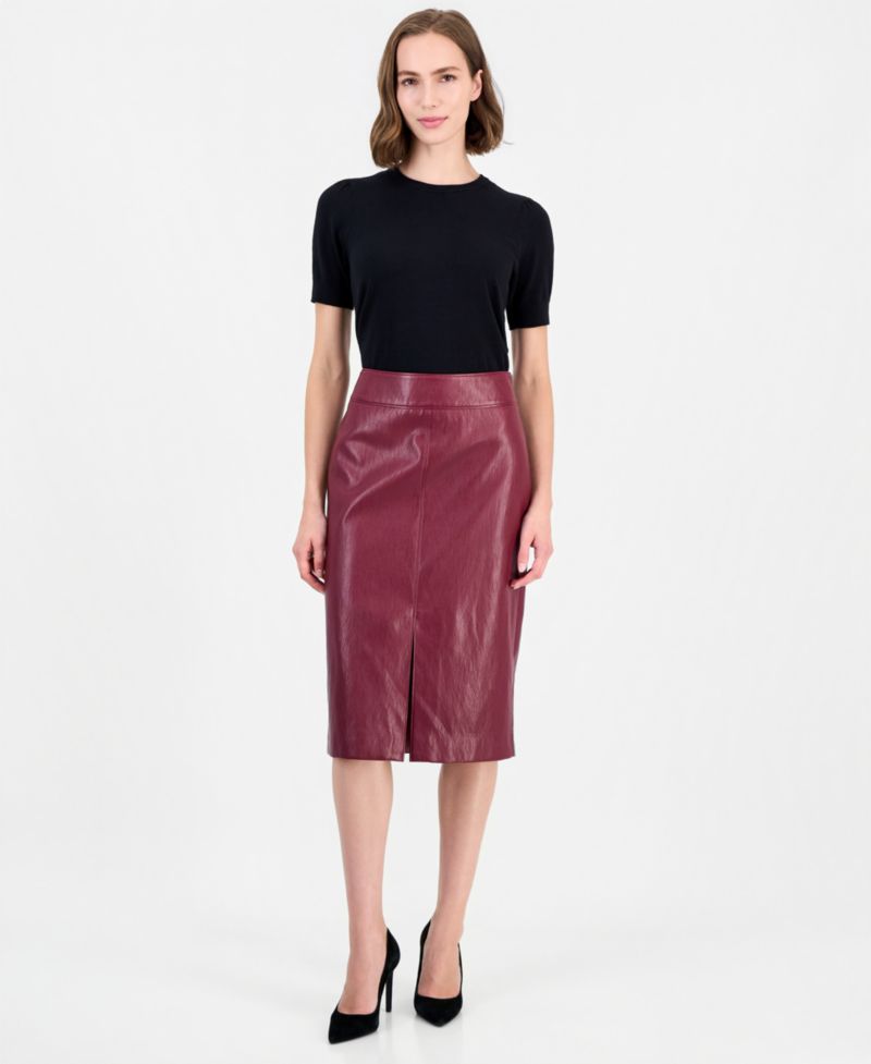 Women's Midi Pencil Front-Slit Skirt
