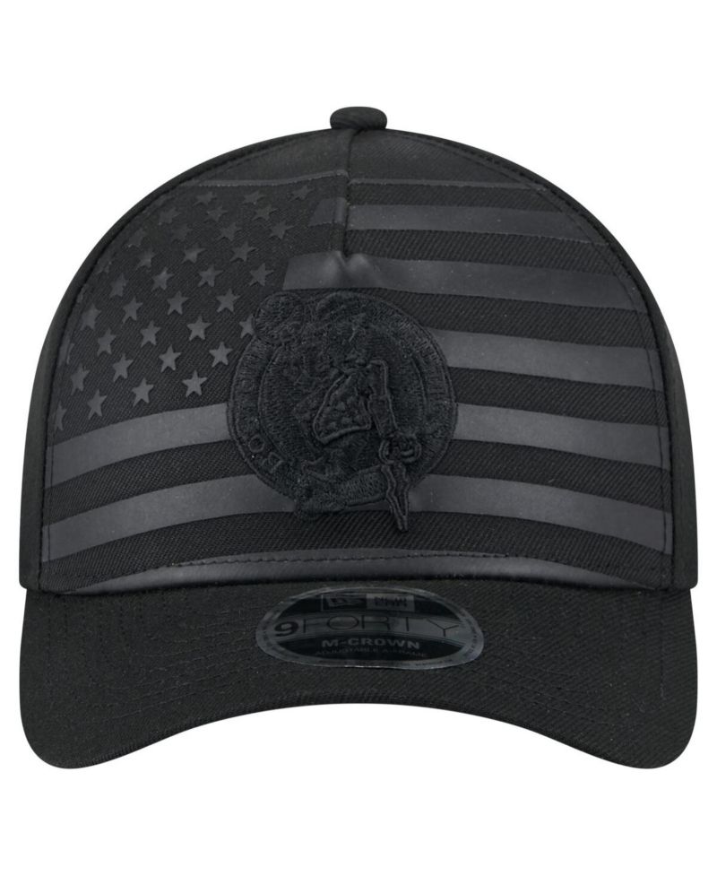 Men's Black Boston Celtics Game Day Flag A-Frame 9FORTY Adjustable Hat