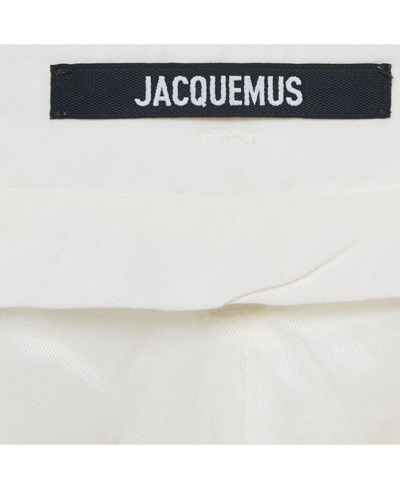 Women's Off-White Linen Wide-Leg Cropped Pants