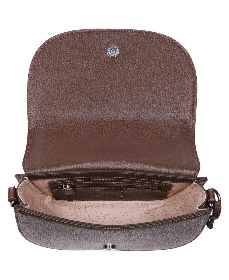 Studded Horseshoe Suede Flap Crossbody
