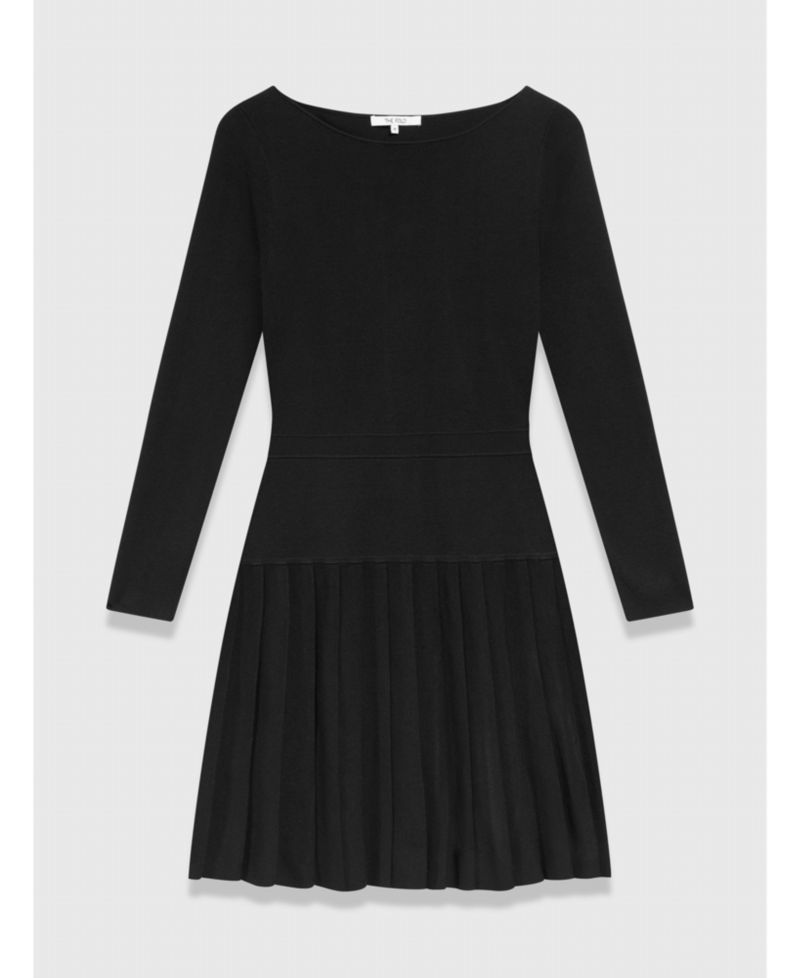 Women's Rothes Long-Sleeve Boat-Neck Mini Dress