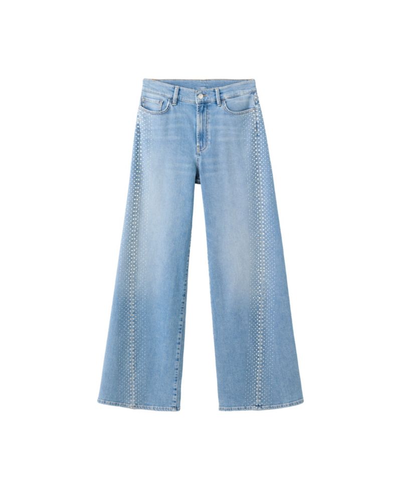 Women's Sparkly Wide-Leg Jeans