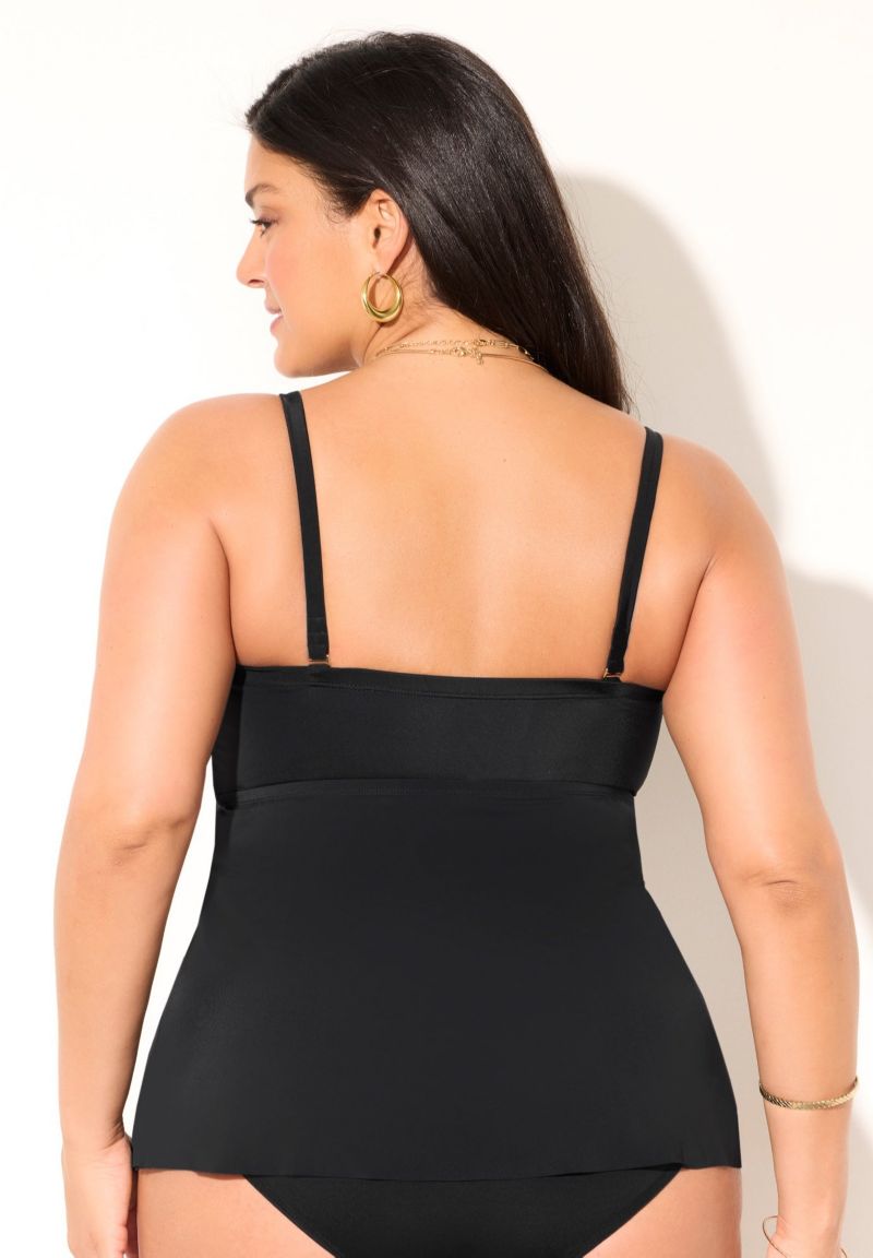 Women's Smocked Bandeau Tankini Top