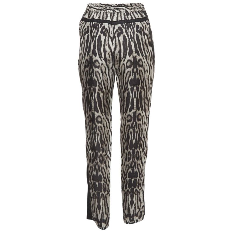 Women's Leopard Print Silk Drawstring Trousers